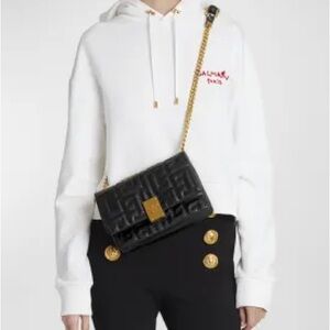 Balmain 1945 Small Monogram-Embossed Shoulder Bag/Crossbody